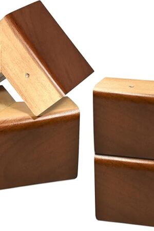 AORYVIC Solid Wood Legs for Furniture, L-Shaped Bed Risers, Furniture Legs for Sofa Couch Dresser Cabinet Table, Couch Sofa Feet, Furniture Risers, Bed Lifters 4 Pack