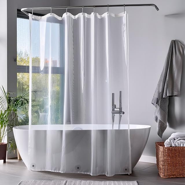 ZENO Clear Shower Curtain Liner – 72" x 72" Premium PEVA Liner with Rustproof Grommets & 3 Magnets – Waterproof, Lightweight Bathroom Curtain Set