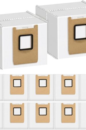 12 Pack Replacement Dust Bags for Eufy E28 Omni/E25 Omni Robot Vacuum Replacement Vacuum Bags 3L Large Capacity Disposable Bag Heavy-Duty 4-Layer Replcement Bags