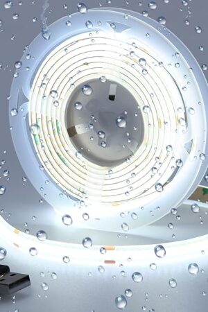 DC 5V USB COB LED Strip Light Cool White 6000K IP65 Waterproof CRI 93+ USB Powered 6.6ft/2M 640LEDs High Brightness Flexible LED Tape Lights