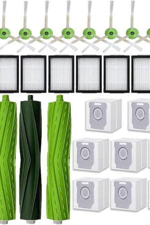 26 Pack Replacement Parts Accessories for iRobot Roomba i7 i7+ i3 i3+ i5 i5+ i8 i8+ i4 j5 J7 i6 /Plus E5 E6 E7 i&E&J series vacuum cleaner, 2rubber brushes, 8filters/HEPA, 8edges Brush, 8dust bags