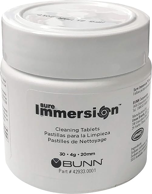 BUNN Tablet, Cleaning 1 Jar Sure Immersion