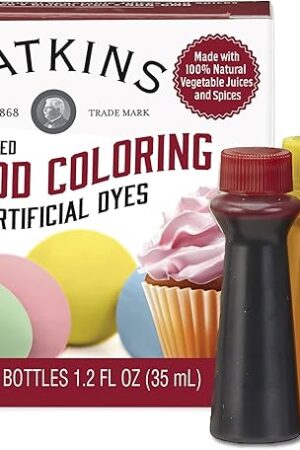 Watkins Assorted Food Coloring, 1 Each Red, Yellow, Green, Blue, Total Four 0.3 oz bottles, 4 Count (Pack of 1)