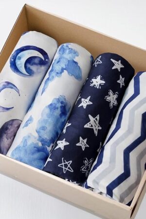 4 Pack Bassinet Fitted Sheets for Baby Boys, Neutral Unisex Travel Bassinet Sheets
