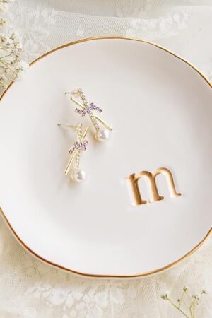 COLLECTIVE HOME - Ceramic Jewelry Tray, Decorative Trinket Dish for Rings Earrings Necklaces Bracelet Watch Keys, Birthday Mother's Day Christmas Gift for Women, 4.75", White Surface (M)