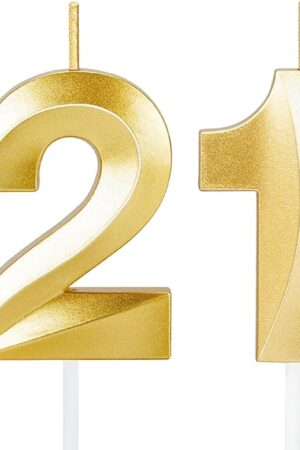 21st Birthday Candles,21st Birthday Decorations Cake Topper for Her Him Men Party Favors