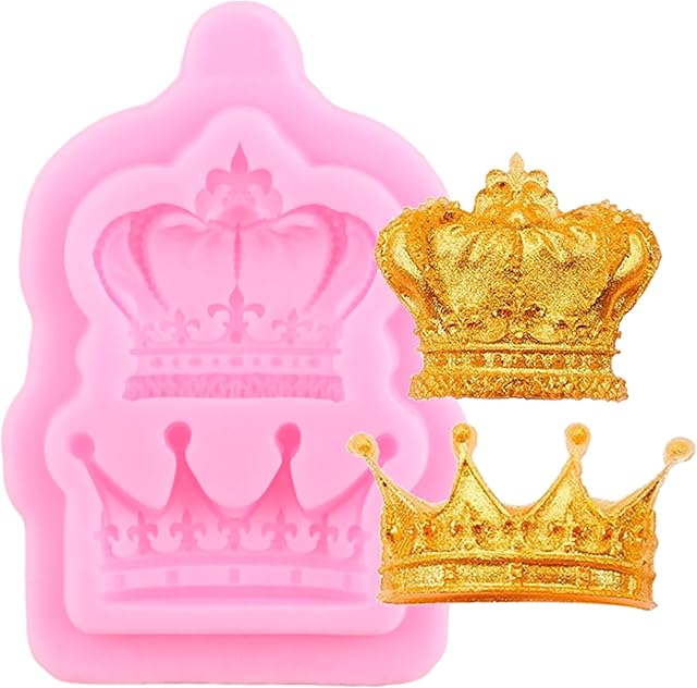Crown Fondant Molds 3D Crown Chocolate Silicone Molds For Cake Decorating Cupcake Topper Chocolate Gum Paste Polymer Clay