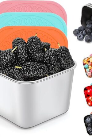 3-pack 6 oz Stainless Steel Snack Containers for Kids, Small Snack Pack Containers with Lids To Go [School, Travel], Stainless Steel Food Containers Easy To Open