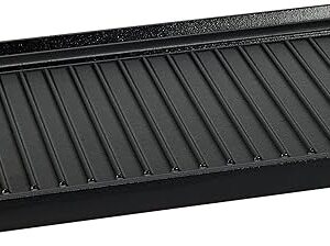 Amazon Basics Pre-Seasoned Cast Iron Reversible Rectangular Grill/Griddle, Black, 20 x 10.39 x 0.98 inch