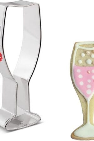 Champagne Glass Cookie Cutter, 4.25" Made in USA by Ann Clark
