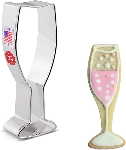 Champagne Glass Cookie Cutter, 4.25" Made in USA by Ann Clark