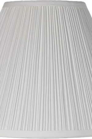 6 1/2" Top x 15" Bottom x 10 1/2" High x 11" Slant Lamp Shade Replacement Large White Empire Mushroom Round Traditional Linen Pleated Spider Harp Finial - Springcrest