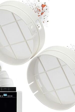 Washable Hose Pre-Filter for Portable Air Conditioner, 5’’ Diamiter 2 Pack White