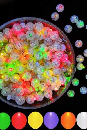 100Pcs Multicolor LED Balloon Light Mini Round Balls Lights, Waterproof Flash Tiny Led Lights for Paper Lantern Easter Eggs Birthday Party Wedding Halloween Christmas Decoration