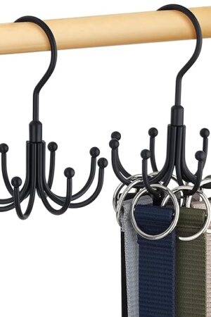 Belt Hanger, Rotatable Belt Organizer for Closet, Accessories Rack, Space Saving Hanging Holder Storage Hook
