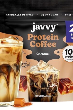 Caramel Protein Iced Coffee - Premium Whey Protein & Instant Iced Coffees - 100% Natural Cold Brew Coffee - Zero Artificial Flavors & Sweeteners, 80 mg Caffeine Per Serving, 0g of Sugar, 20 Servings