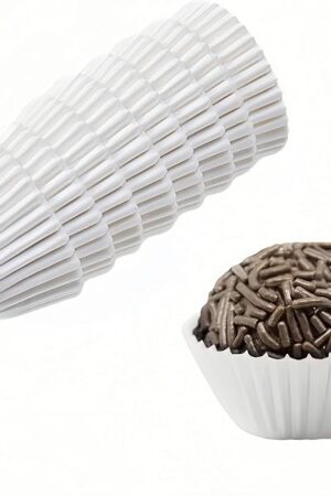 1000 Pcs (4#) - Forminha de Brigadeiro Número 4, Brigadeiro Forminhas 1 Inch, Forminhas para Brigadeiro, White small Cupcake Liners, Paper Wrappers for Chocolate Truffles, Baking, and Party Desserts