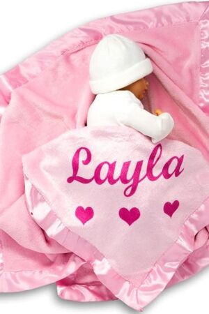 Custom Catch Pink Baby Blanket Newborn