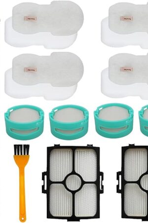 12 PCS HZ4002 Replacement Parts for Shark Power Detect Upright Cleaner HZ4002 HZ4000 HZ4001AMZ, 1 Roller Brush 2 HEPA Filter 4 Filter Cotton 4 Aroma 1 Small Yellow Brush