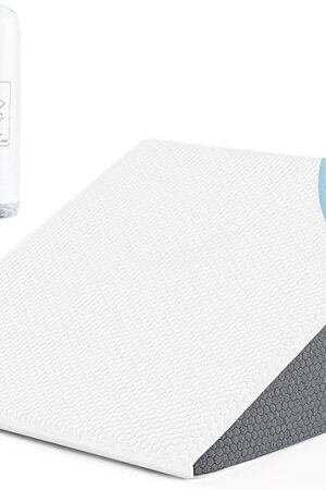 Yojoker Wedge Pillow for Sleeping - 12 Inch Bed Wedge for Headboard Triangle Pillow, Memory Foam Wedges for Acid Reflux, GERD, Snoring, Post Surgery Back Pain Relief, Leg Elevation, Washable Cover