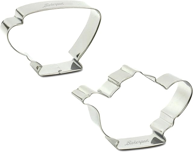 Bakerpan Stainless Steel Cookie Cutter Tea Pot & Cup Set
