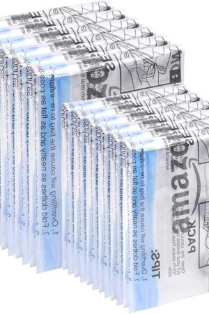 Amazon Basics Roll-Up Travel Zipper Storage Bags, 12 count (6 Small & 6 Medium), Multiple, Clear