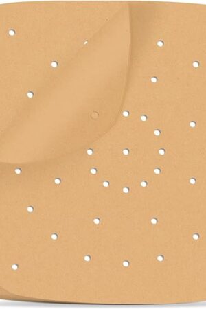 Air Fryer Parchment Paper Liners, 100 Pcs 9 Inch Square Air Fryer Liners, Unbleached Perforated Parchment Paper Sheets for Baking, Parchment Paper for Air Fryer and Bamboo Steaming Basket
