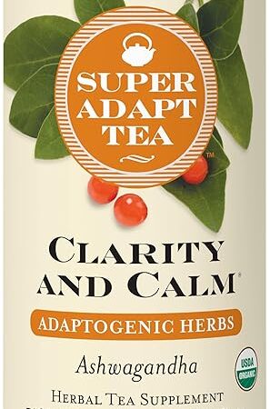 The Republic of Tea - Clarity and Calm SuperAdapt Herbal Tea, 36 Tea Bags, Organic, Caffeine Free, Ashwagandha