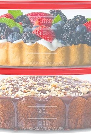 2 Pack Pie Carrier Cake Storage Container with Lid | 10.5" Large Round Plastic Cupcake Cheesecake Muffin Flan Cookie Tortilla Holder Storage Containers Airtight | Pie Keeper Transport Container