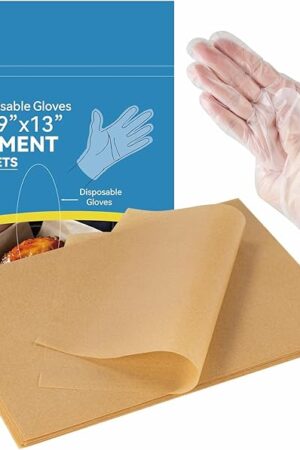 150 Pcs Unbleached Parchment Paper Sheets for Baking, 9x13 In Non-Stick Precut for Oven, Grilling, Air Fryer, Steaming, Production for Bread, Cakes, Cookies