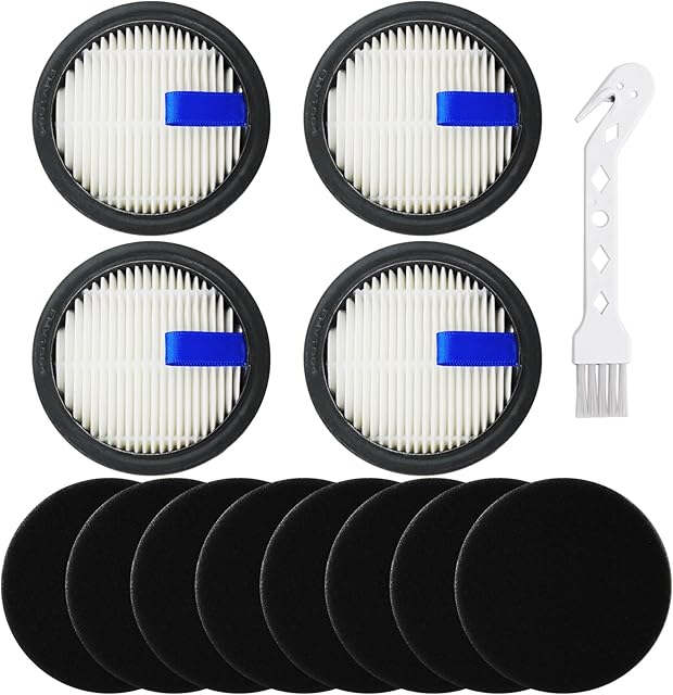 4 Pack HEPA Filters and 8 Pack Sponge Filters Compatible with Afoddon A200Pro/A200, ORFELD B08/C10A/C10G Cordless Vacuum Cleaner