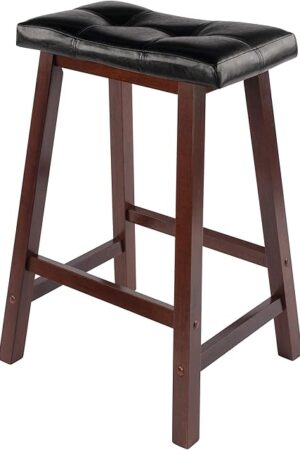 Winsome Mona Stool, 24", Antique Walnut