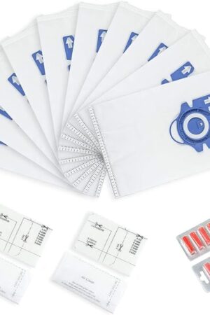 Yours 10 Packs Replacement For Miele AirClean 3D Efficiency GN Dust Bags,10123210 GN Vacuum Bags, with 2 Motor Protection Filter, 2 AirClean Filter,2 Freshener and A Free Cleaning Brush