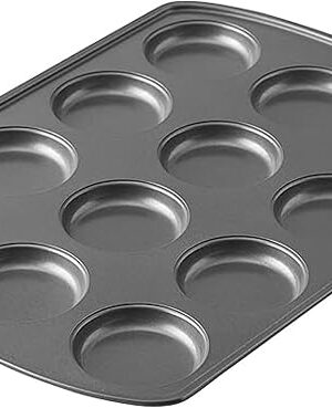Wilton Gold Premium Non-Stick Warp-Resistant Bakeware, Made without PFAs, Muffin Top Pan, 12-cavity, 11x16 in, Packaging May Vary
