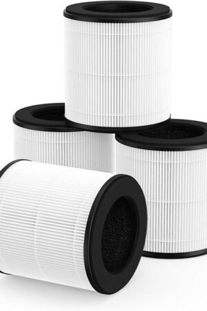 4-Pack B-D02L True HEPA Replacement Filter Compatible with MOO-KA and KOIOS B-D02L Purifier, H13 True HEPA Air Filter Set