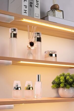 3 Pack Battery Powered COB LED Strip Lights - 15 Inch Cordless Under Cabinet Lighting, Warm White 3000K Peel & Stick Lights for Shelves, Closet, Pantry, RV