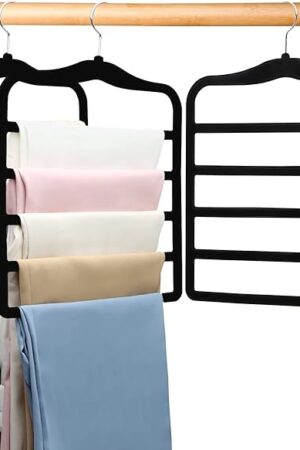 Closet Organizers and Storage,3 Pack Organization and Storage Pants-Hangers-Space-Saving,Velvet Hanger for Dorm Room for College Students Girls Boys Guys Hanging Jean Scarf