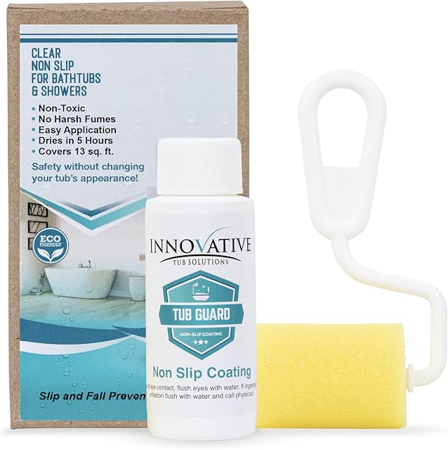 Tub Guard Anti Slip - Clear Bathtub & Shower Grip Textured Non Slip Coating for Slippery Tubs or Shower Floors - 2 oz. (1 Tub or Shower Pan)
