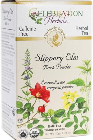 Celebration Herbals Slippery Elm Bark Powder Loose Pack Tea Caffeine Free, 40g