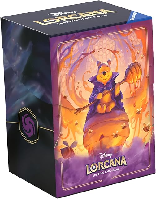 The Ravensburger Disney Lorcana TCG Deck Box featuring Winnie the Pooh – Hunny Wizard by John Loren | Securely Stores 80 Sleeved Cards | Durable & Portable Organizer for TCG Players | Ages 8+