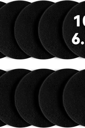 10 Pack Charcoal Filters for Compost Bucket, Compost Filters for Countertop Bin, Odor-Absorbing Activated Charcoal Replacement for Kitchen Compost Bins, 6.7 Inch
