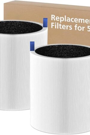 Blue Pure 511 Replacement Filter Compatible with Blueair Blue Pure 511 Air Purifier, 2-in-1 511 HEPA Particle Filter and Activated Carbon Filter, 2 Pack