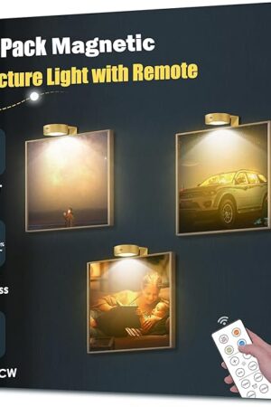 3-Pack Gold Picture Light Puck Lights