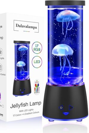 17 Colors Changing Jellyfish lamp with Remote - Jellyfish Tank Table Lamp, LED Night Light for Kids Adults, Aquarium Mood Lamp Home Decor, Party Christmas Gifts for Women Men