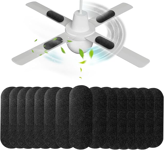 15 Pack Ceiling Fan Filters for Blades, Air Filters with Activated Charcoal, Universal Ceiling Fan Air Purifiers for Common Household Contaminants