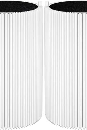 2 Pack Blue Pure 411 Filter Replacement Compatible with Blueair Blue Pure 411 Genuine, 411+, 411 Auto and MINI Air Purifiers, H13 True HEPA Filter, Particle and Activated Carbon by Funmit