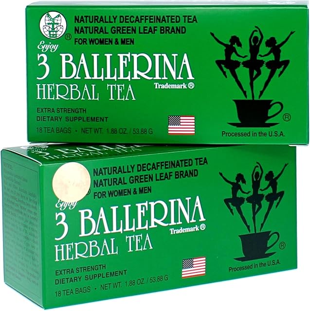 3 Ballerina Tea Drink Extra Strength, 18 Count (Pack of 2)