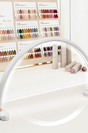 BZJ Half Moon Light for Nail Desk 16in Nail Lamp for Desk LED Table Light Multiple Color Modes and Brightness for Beauty Eyelash Makeup Tattoo Crafts Reading Spa Salon Nail Tech