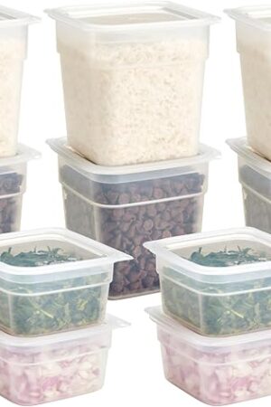 Cambro Food Storage Storage Containers with Lids - Translucent (Microwave Safe and BPA-Free) - 16 and 32 oz (ounce) Food Storage Container - (20 Piece Set)