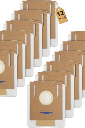 12 Pack Vacuum Dust Bags for Yeedi K781+ Vac Station, Disposable Dust Bag Fit for ECOVACS Deebot OZMO T8 AIVI T8 Max N8 Pro Plus N8Pro T9 AIVI T9PRO T9MAX DX93 DDX96 N10 Plus Vacuum Cleaner